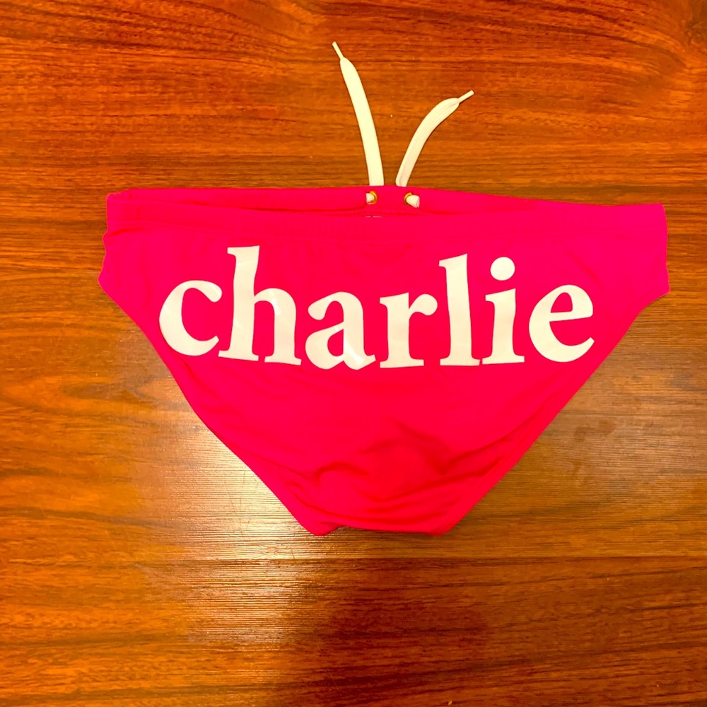 Charlie by Matthew Zink pink speedo with logo